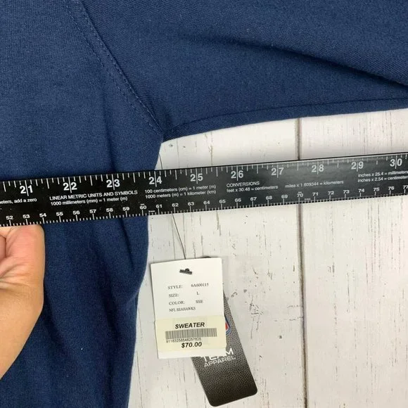 Seattle Seahawks NFL Large G-III Blue Sweatshirt Hoodie Full Zip New Adult Mens - Picture 8 of 10